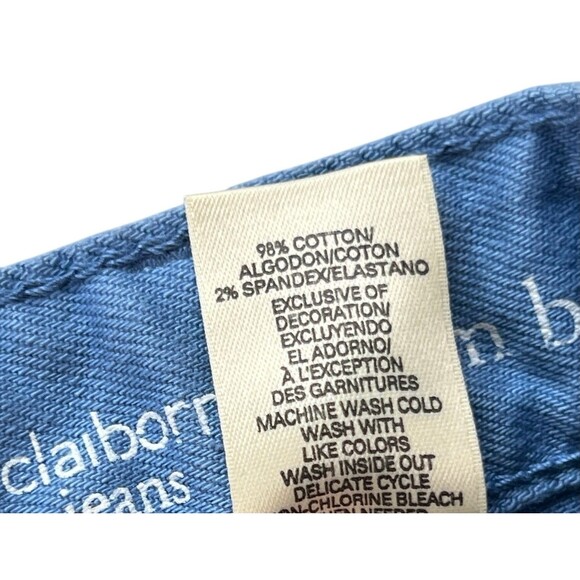 Liz Claiborne Barrier Reef Blue Wide Leg Boot Cut Slim Fit Denim Jeans Size 14 - Picture 11 of 12